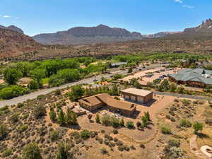 Bird's eye view of a mountain backdrop