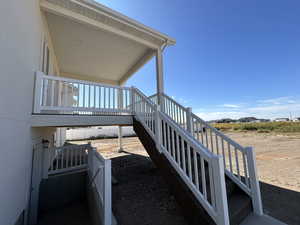 Deck featuring stairs