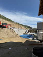 View of yard featuring a mountain view