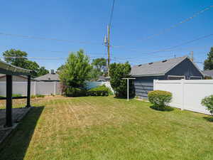 View of fenced backyard