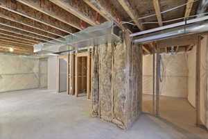 View of unfinished basement