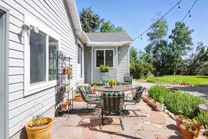 View of patio featuring outdoor dining area