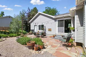 Back of the property featuring a patio area