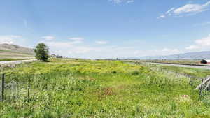 View of yard featuring a rural view and a mountain view