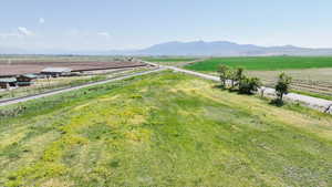 Mountain view with rural landscape and abundant farmland