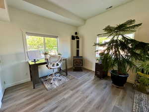 Gas fireplace in family room