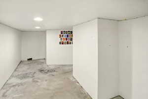 View of unfinished basement