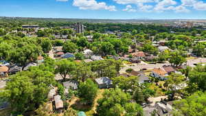 Aerial perspective of suburban area
