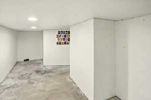 View of unfinished below grade area