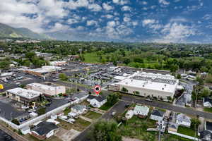 Bird's eye view of a mountain backdrop