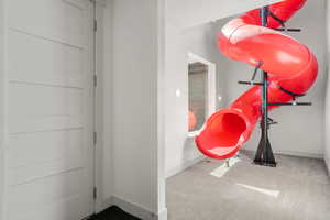 3 story slide at entry of Blue Topaz