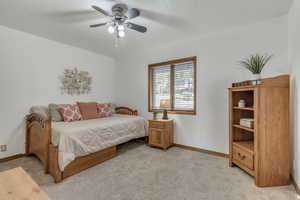 Bedroom featuring beautiful wood trim and gorgeous mountain views