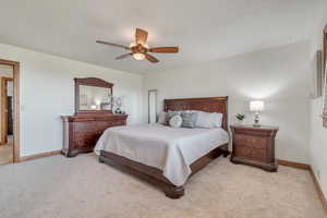The primary bedroom suite is the perfect private retreat