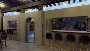 View of patio with a pergola