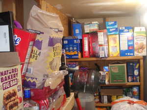 View of storage area and pantry