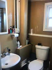 Front House Bathroom featuring a sink and toilet