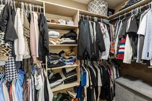 View of walk in closet