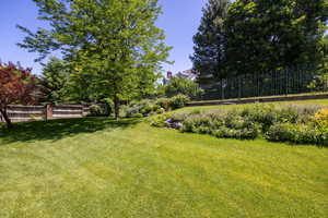 View of fenced backyard