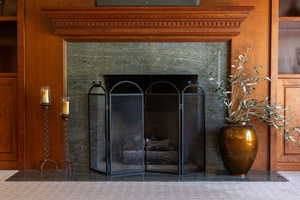 Detailed view of a premium fireplace