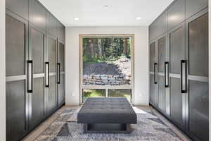 Entryway featuring recessed lighting