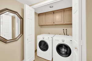 Cabinet space and washer and dryer included
