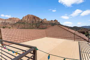 View of skydeck featuring panoramic mountain views