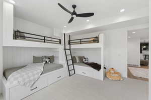 Bedroom featuring recessed lighting and a ceiling fan