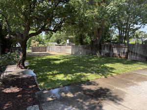 View of fenced yard