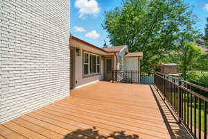 View of wooden deck