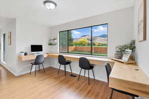 Office space with built in desk