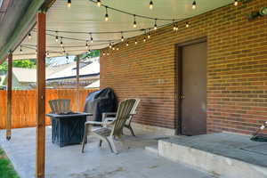 View of patio / terrace featuring a fire pit