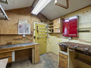 Shed out back is a great workshop that is fully insulated!
