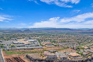 Aerial view of a mountainous background