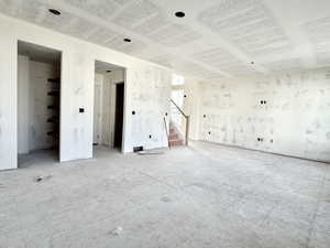 Empty room featuring stairway
