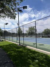 View of tennis courts