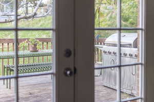 Back deck off of the kitchen.