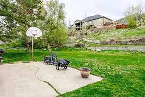 West Patio View of grassy yard