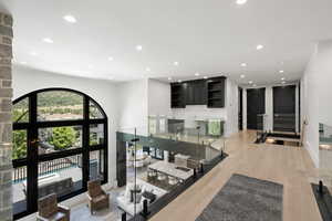 Entryway featuring recessed lighting and light wood finished floors