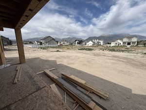 View of patio / terrace with a mountain view