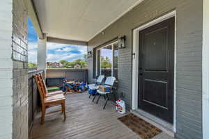 View of wooden deck