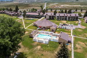 Bird's eye view of a pool