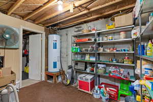 Storage featuring electric water heater