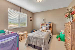 Bedroom featuring carpet floors