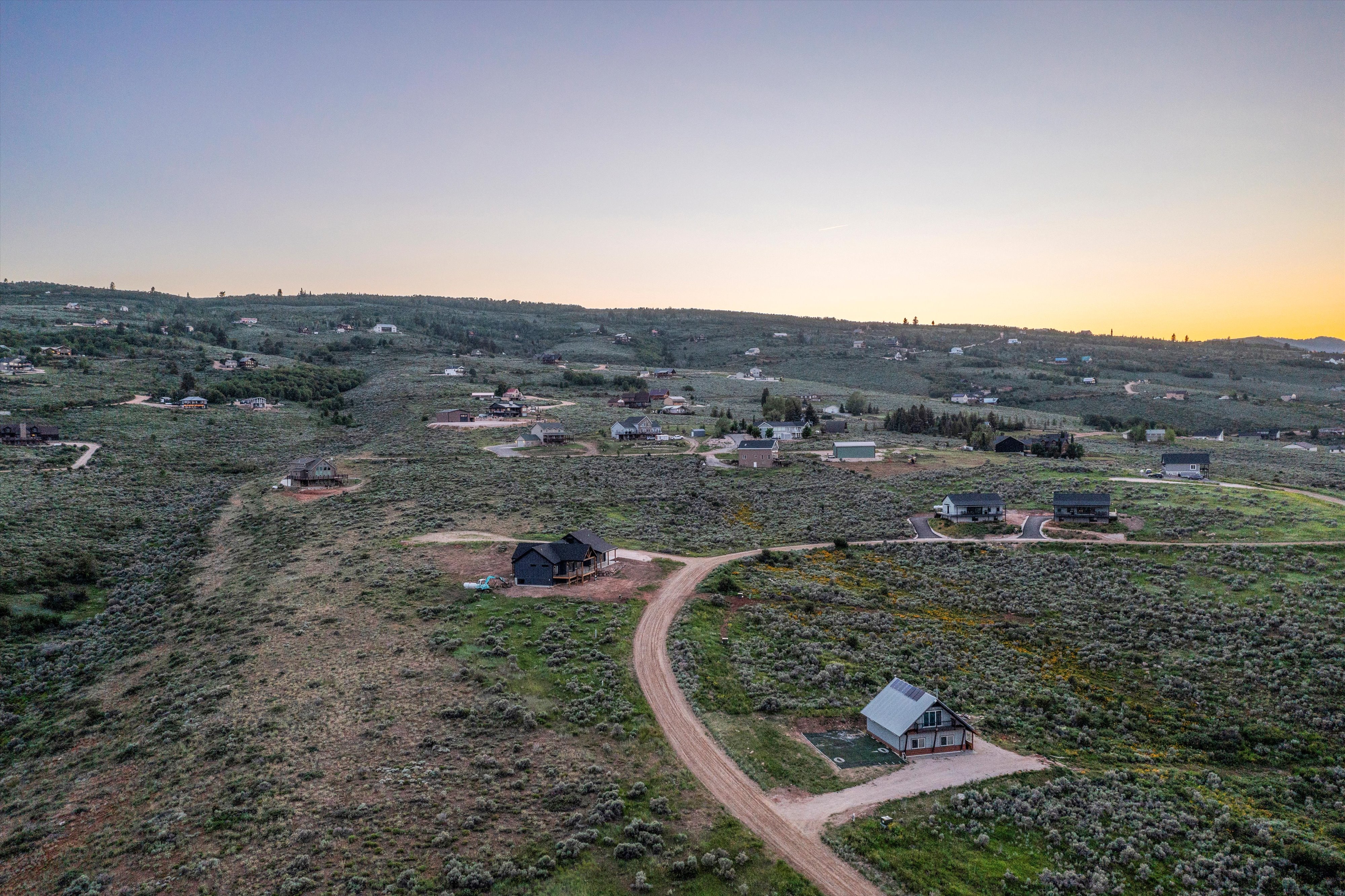 Aerial view of property's location with rural landscape