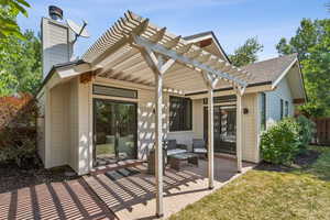 View of patio featuring a pergola