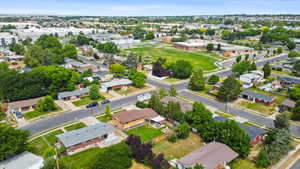 Aerial view of residential area
