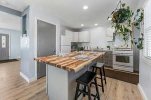 Updated kitchen featuring center island