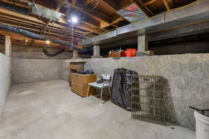 View of unfinished below grade area, not included in square footage