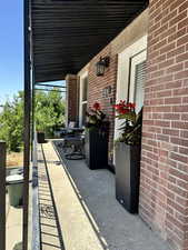 View of covered porch