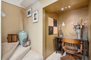 Office/craft space in basement family room